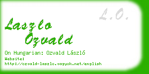 laszlo ozvald business card